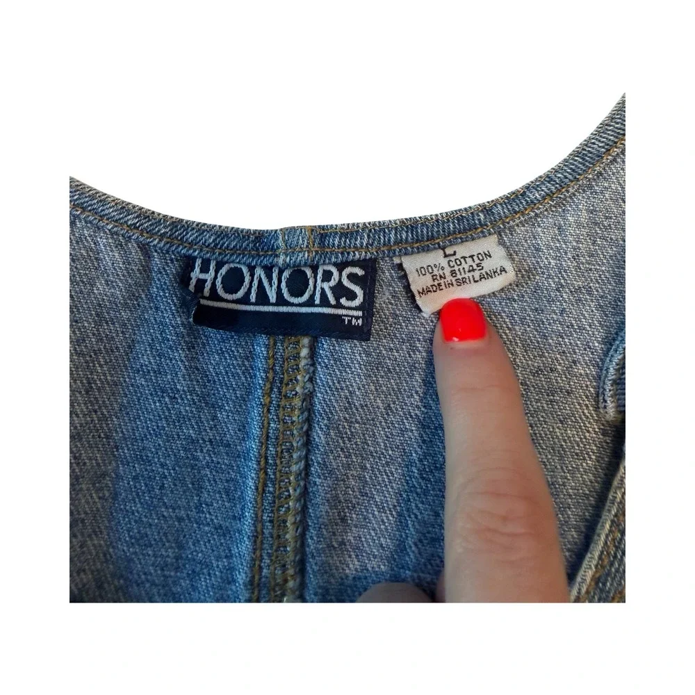 Vintage Honors Kids Denim‎ Jumper Dress Blue Cotton Pinafore Size L 90s Retro